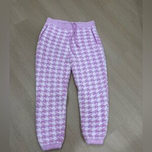 NWT SKIMS Pink Petal Houndstooth Cozy Knit Jogger L/XL